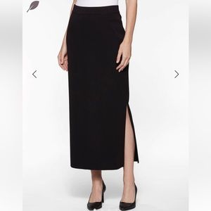 Misook classic essential 36” long knit straight skirt medium